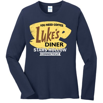 Vintge Luke's Diner Stars Hollow Connecticut Ladies Long Sleeve Shirt