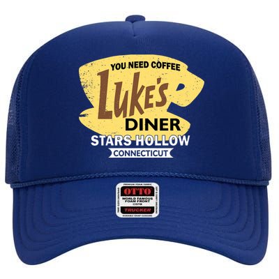 Vintge Luke's Diner Stars Hollow Connecticut High Crown Mesh Back Trucker Hat