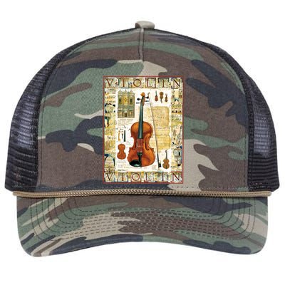 Violin Retro Rope Trucker Hat Cap