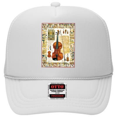 Violin High Crown Mesh Back Trucker Hat