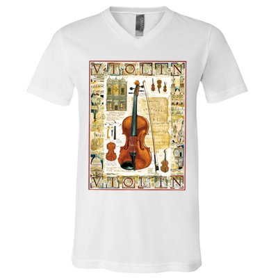 Violin V-Neck T-Shirt