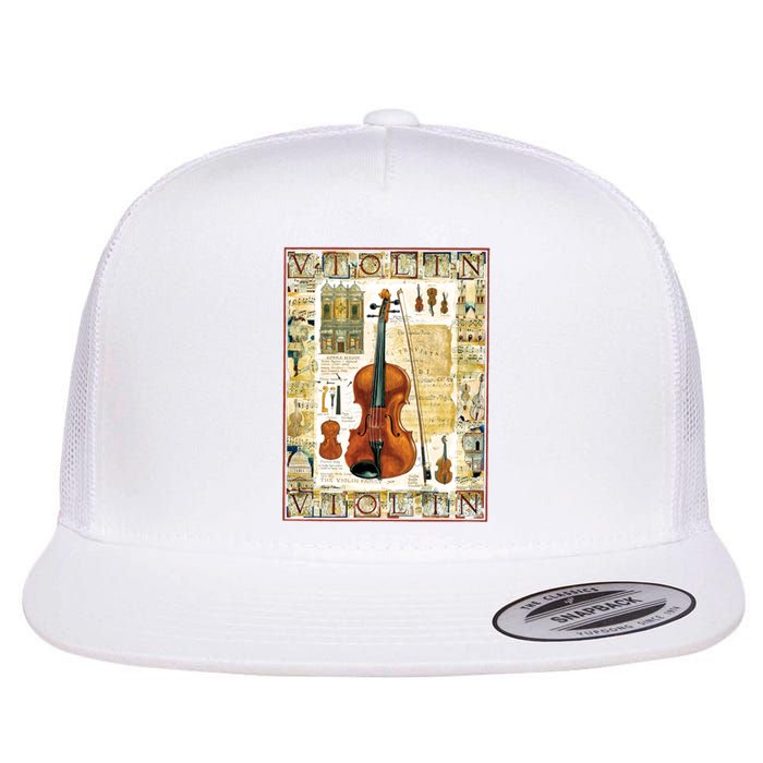 Violin Flat Bill Trucker Hat