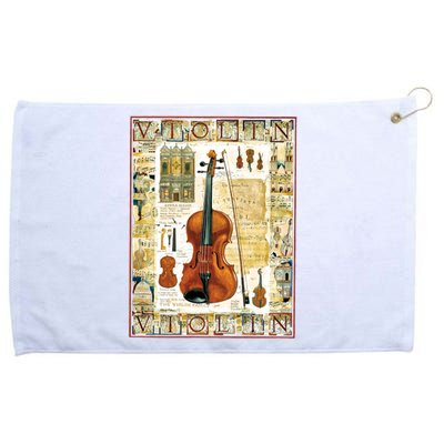 Violin Grommeted Golf Towel