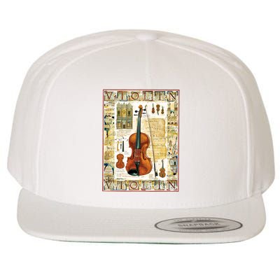 Violin Wool Snapback Cap