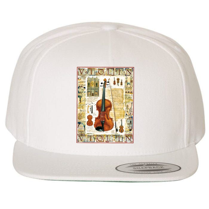 Violin Wool Snapback Cap