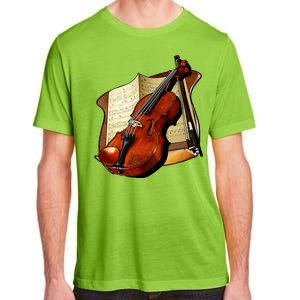 Violin and Sheet Music Adult ChromaSoft Performance T-Shirt