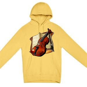 Violin and Sheet Music Premium Pullover Hoodie