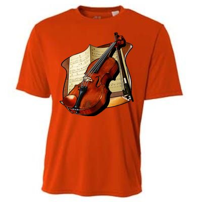 Violin and Sheet Music Cooling Performance Crew T-Shirt