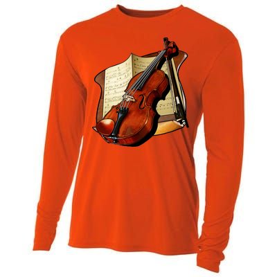 Violin and Sheet Music Cooling Performance Long Sleeve Crew