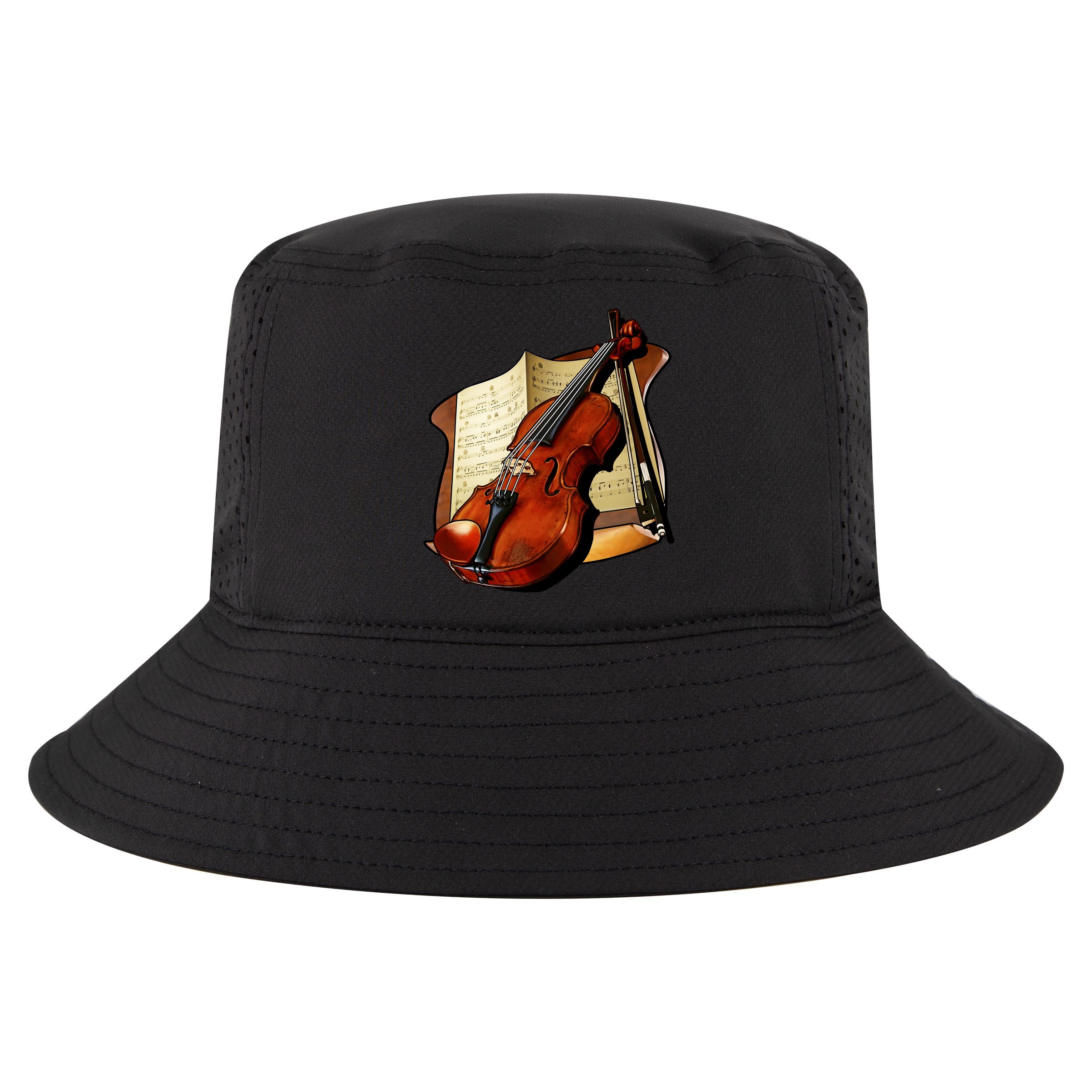 Violin and Sheet Music Cool Comfort Performance Bucket Hat