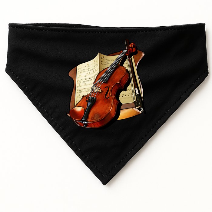 Violin and Sheet Music USA-Made Doggie Bandana