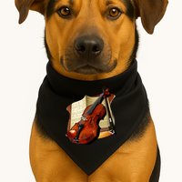 Violin and Sheet Music USA-Made Doggie Bandana