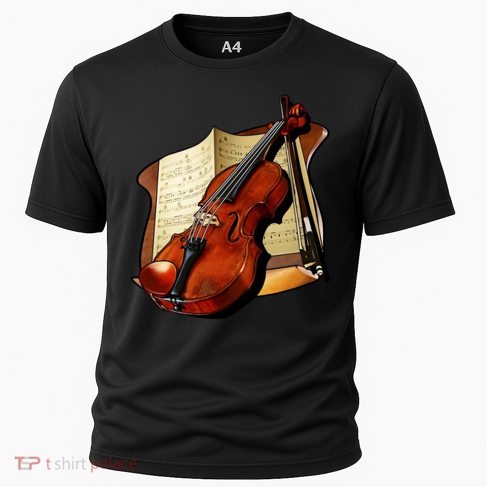 Violin and Sheet Music Cooling Performance Crew T-Shirt