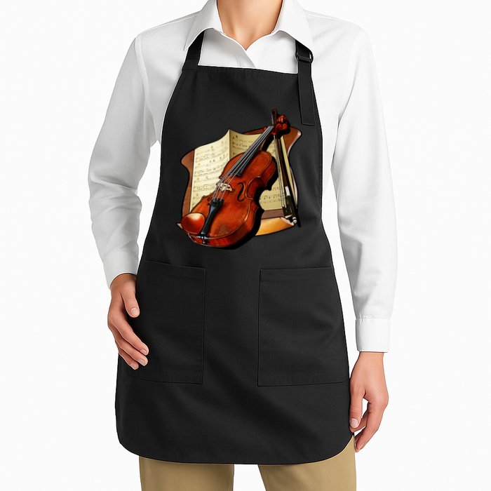 Violin and Sheet Music Apron
