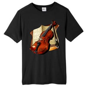 Violin and Sheet Music Tall Fusion ChromaSoft Performance T-Shirt