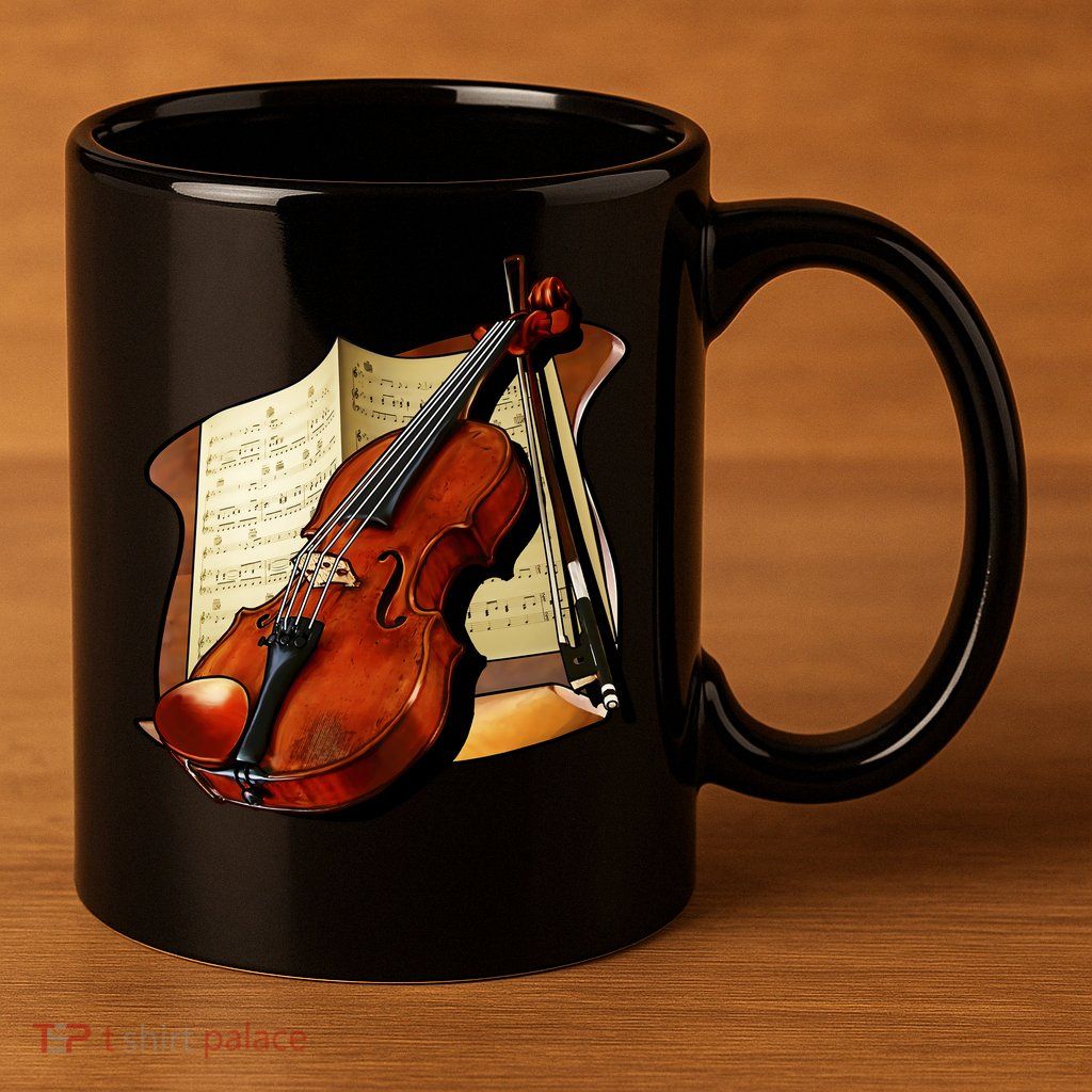 Violin and Sheet Music 11oz C Handle Ceramic Mug