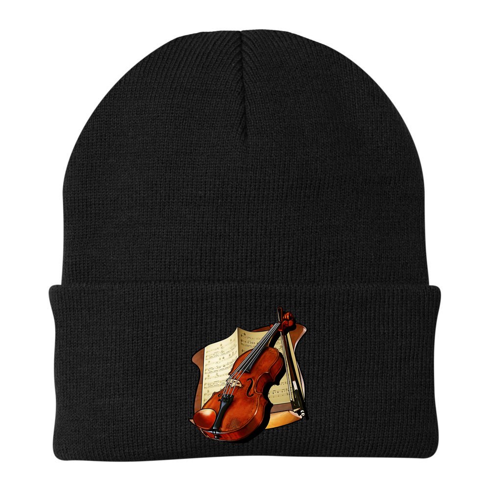 Violin and Sheet Music Beanie