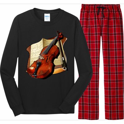 Violin and Sheet Music Long Sleeve Pajama Set