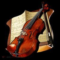Violin and Sheet Music 16 in Basic Backpack