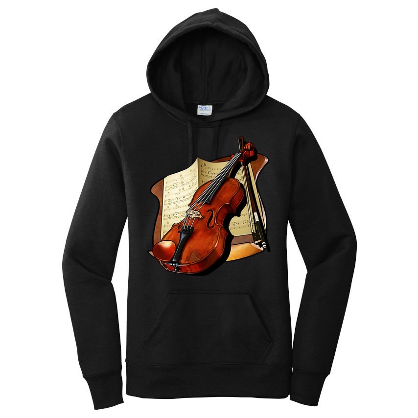 Violin and Sheet Music Women's Pullover Hoodie
