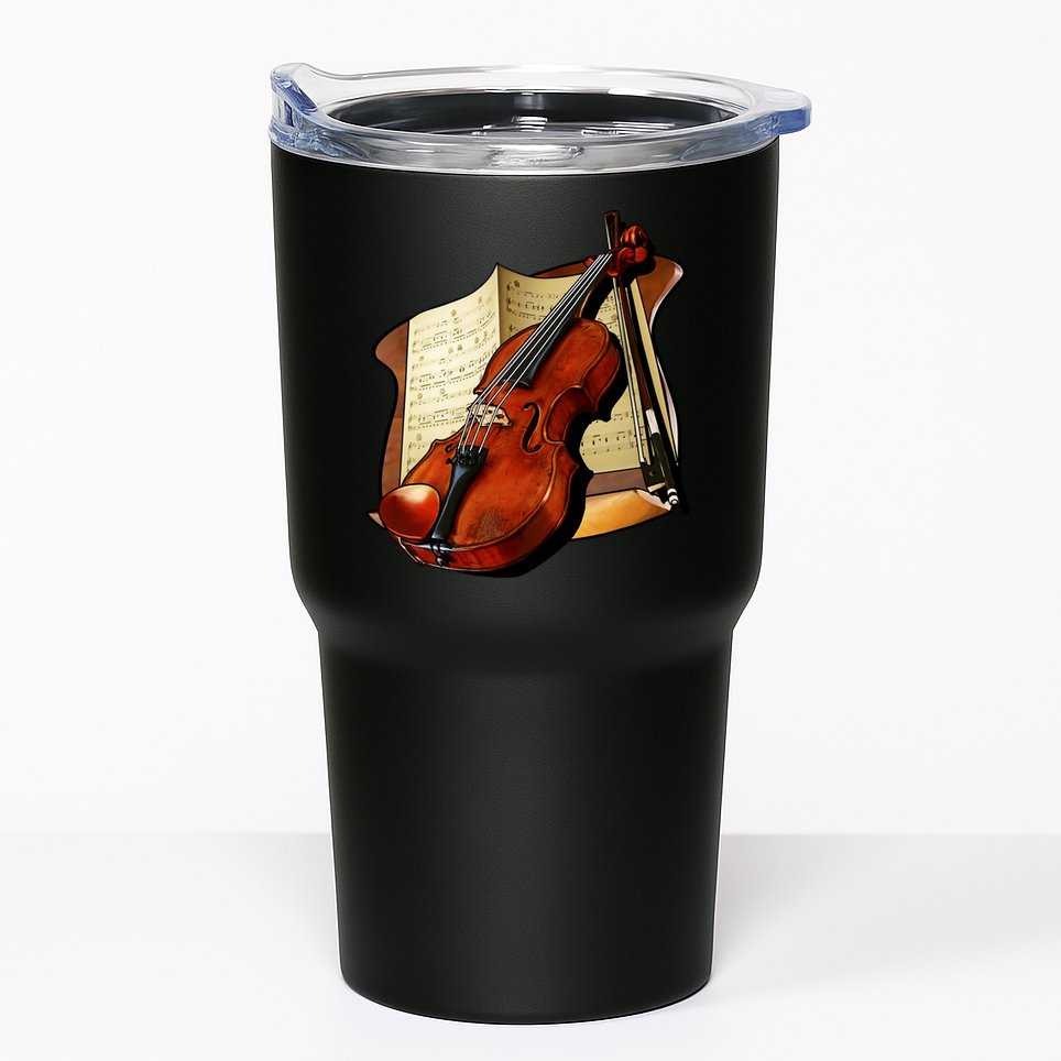 Violin and Sheet Music Tumbler