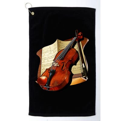 Violin and Sheet Music Platinum Collection Golf Towel