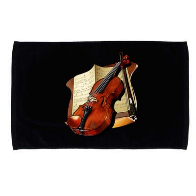 Violin and Sheet Music Microfiber Hand Towel