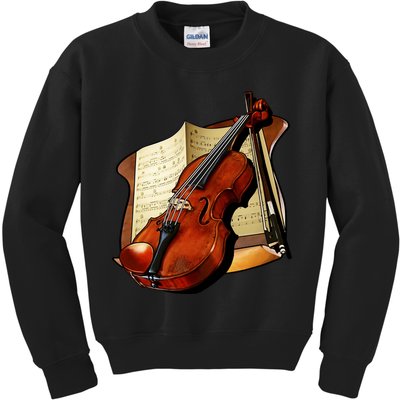 Violin and Sheet Music Kids Sweatshirt