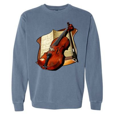 Violin and Sheet Music Garment-Dyed Sweatshirt