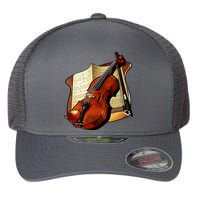 Violin and Sheet Music Flexfit Unipanel Trucker Cap