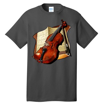 Violin and Sheet Music Tall T-Shirt