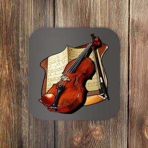 Violin and Sheet Music Coaster