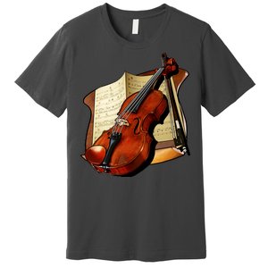 Violin and Sheet Music Premium T-Shirt