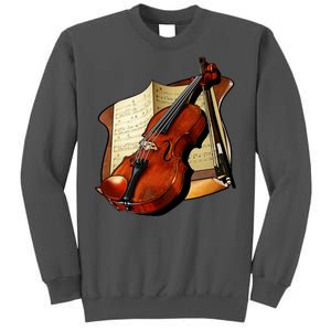 Violin and Sheet Music Tall Sweatshirt