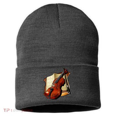 Violin and Sheet Music Sustainable Knit Beanie