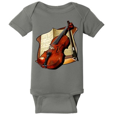 Violin and Sheet Music Baby Bodysuit