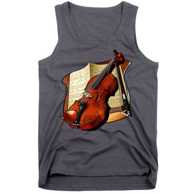 Violin and Sheet Music Tank Top