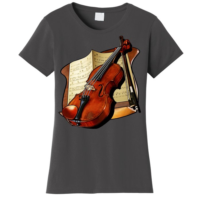 Violin and Sheet Music Women's T-Shirt