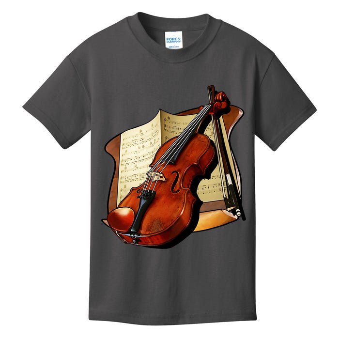 Violin and Sheet Music Kids T-Shirt