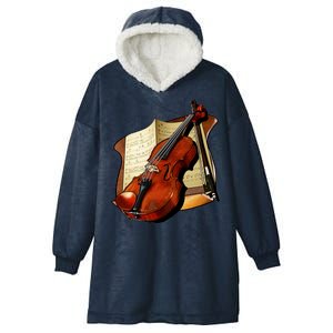 Violin and Sheet Music Hooded Wearable Blanket