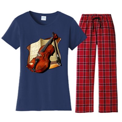 Violin and Sheet Music Women's Flannel Pajama Set