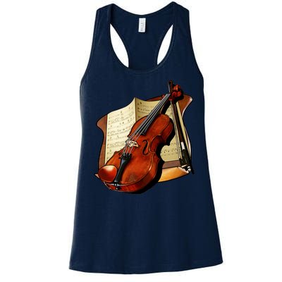 Violin and Sheet Music Women's Racerback Tank