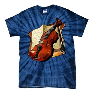 Violin and Sheet Music Tie-Dye T-Shirt