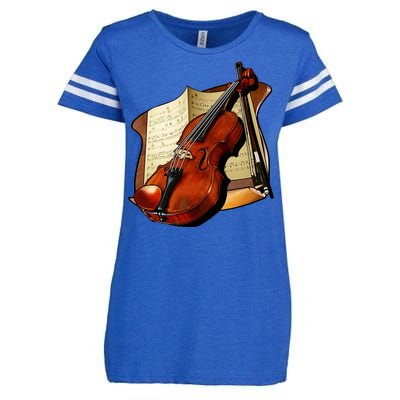 Violin and Sheet Music Enza Ladies Jersey Football T-Shirt