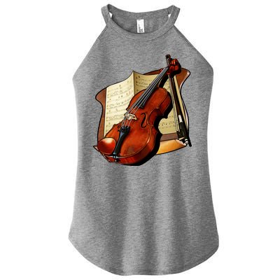 Violin and Sheet Music Women’s Perfect Tri Rocker Tank