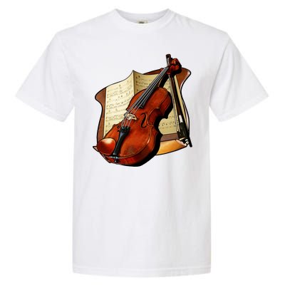 Violin and Sheet Music Garment-Dyed Heavyweight T-Shirt