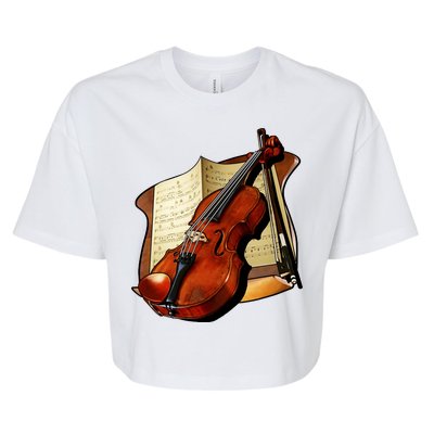 Violin and Sheet Music Bella+Canvas Jersey Crop Tee