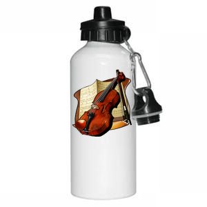 Violin and Sheet Music Aluminum Water Bottle