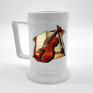 Violin and Sheet Music Beer Stein