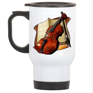 Violin and Sheet Music Stainless Steel Travel Mug